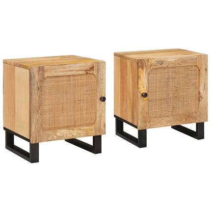 Nattduksbord 2 pcs Naturfärg 40 x 33 x 46 cm