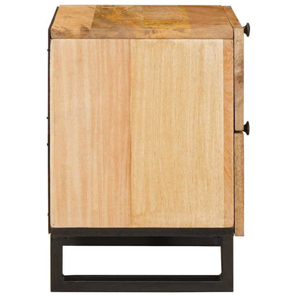 Nattduksbord 2 pcs Naturfärg 40 x 33 x 46 cm Massivt mangoträ