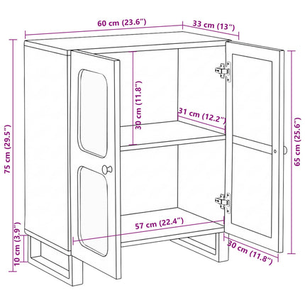 Sideboard Brun 60 x 33 x 75 cm Massivt mangoträ