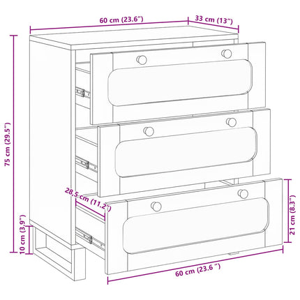 Sideboard Brun 60 x 33 x 75 cm Massivt mangoträ
