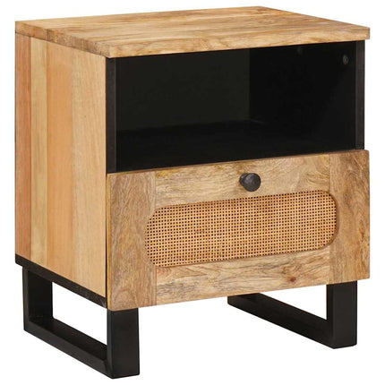 Nattduksbord 2 st Naturfärg 40 x 33 x 46 cm Massivt mangoträ