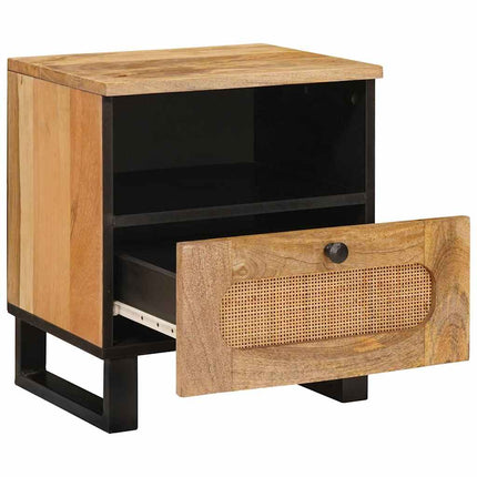 Nattduksbord 2 pcs Naturfärg 40 x 33 x 46 cm Massivt mangoträ