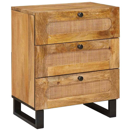 Nattduksbord Naturfärg 50 x 33 x 62 cm Massivt mangoträ