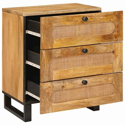 Nattduksbord Naturfärg 50 x 33 x 62 cm Massivt mangoträ