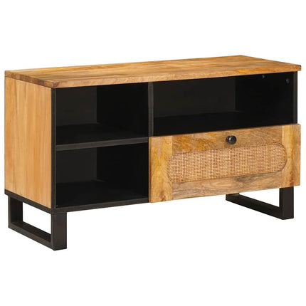 TV-skåp med låda Brun 80 x 33 x 46 cm Massivt mangoträ