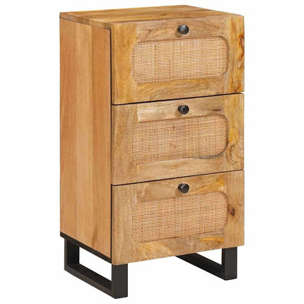 Sideboard med låda Brun 40 x 33 x 75 cm Massivt mangoträ