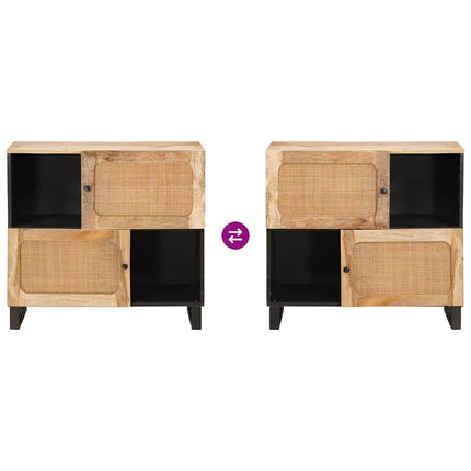 Sideboard med lagring Brun 80 x 33 x 75 cm Massivt mangoträ