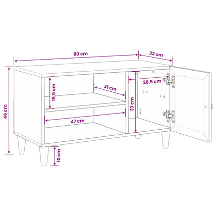 TV Enheter med hylla Ljusbrun 80 x 33 x 46 cm Konstruerat trä