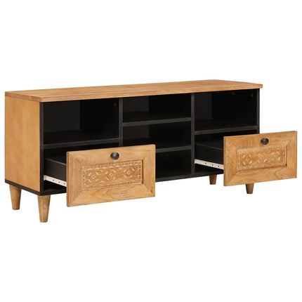 TV-skåp med låda med hylla 100 x 33 x 46 cm Massivt mangoträ