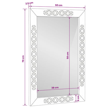 väggspegel Rektangulär 70 x 50 cm Konstruerat trä och glas