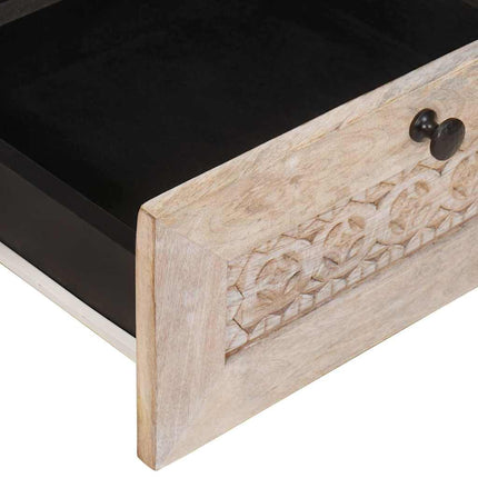 Kaffeebord Blekt Vitt 80 x 54 x 40 cm Massivt mangoträ