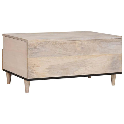 Kaffeebord Blekt Vitt 80 x 54 x 40 cm Massivt mangoträ