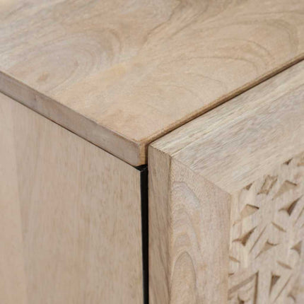 Sideboard Blekt Vitt 40 x 33 x 75 cm Massivt mangoträ