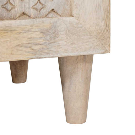 Sideboard Blekt Vitt 40 x 33 x 75 cm Massivt mangoträ