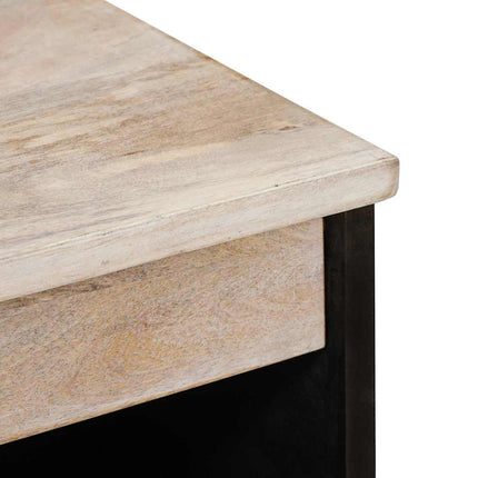 Sideboard Blekt Vitt 60 x 33 x 75 cm Massivt mangoträ
