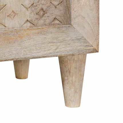 Sideboard Blekt Vitt 60 x 33 x 75 cm Massivt mangoträ