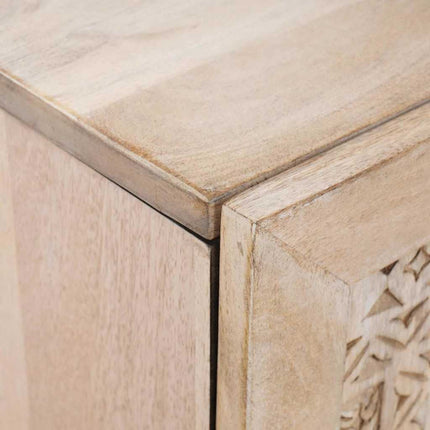 Sideboard Blekt Vitt 60 x 33 x 75 cm Massivt mangoträ