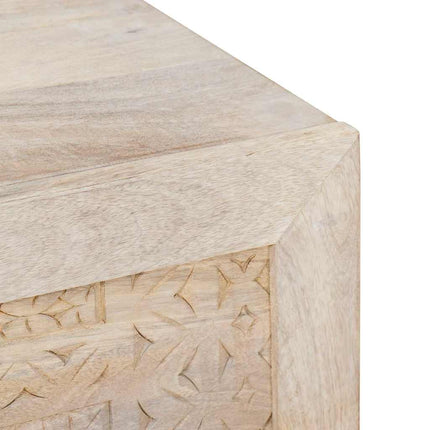 Sideboard Blekt Vitt 80 x 33 x 75 cm Massivt mangoträ