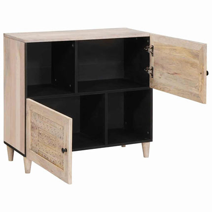 Sideboard Blekt Vitt 80 x 33 x 75 cm Massivt mangoträ