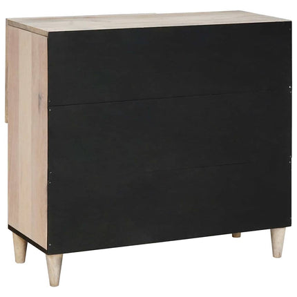 Sideboard Blekt Vitt 80 x 33 x 75 cm Massivt mangoträ
