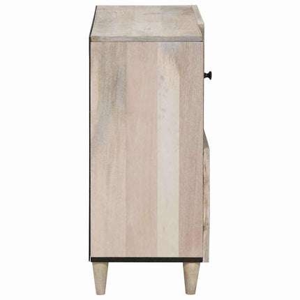 Sideboard Blekt Vitt 80 x 33 x 75 cm Massivt mangoträ