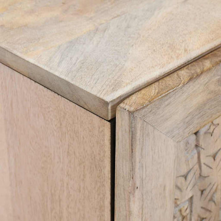 Sideboard Blekt Vitt 90 x 33 x 75 cm Massivt mangoträ