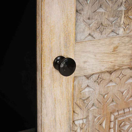 Sideboard Blekt Vitt 90 x 33 x 75 cm Massivt mangoträ