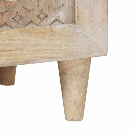 Sideboard Blekt Vitt 90 x 33 x 75 cm Massivt mangoträ