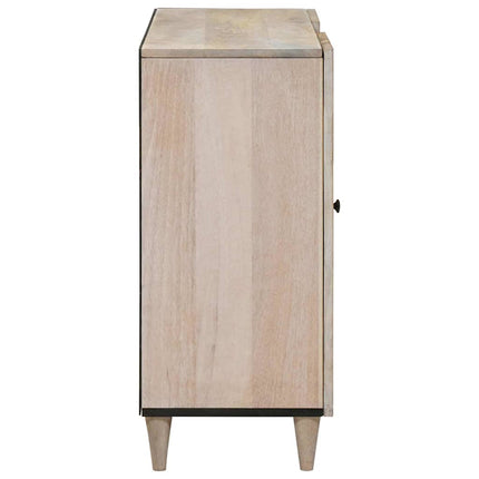 Sideboard Blekt Vitt 90 x 33 x 75 cm Massivt mangoträ
