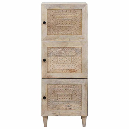 Skåp Vit 40 x 33 x 110 cm massivt mangoträ