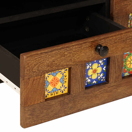 TV-skåp med låda Valnöt 70 x 33 x 46 cm Massivt mangoträ