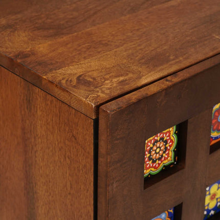 Sideboard med lagring Valnöt 40 x 33 x 75 cm Massivt mangoträ