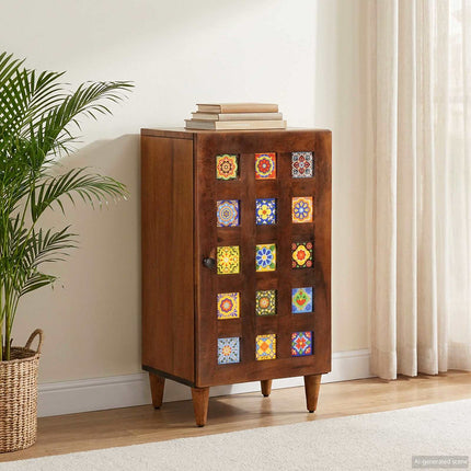 Sideboard med lagring Valnöt 40 x 33 x 75 cm Massivt mangoträ