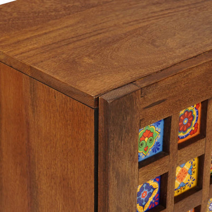 Sideboard med lagring Valnöt 60 x 33 x 75 cm Massivt mangoträ