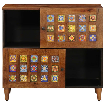 Sideboard med lagring Valnöt 80 x 33 x 75 cm Massivt mangoträ