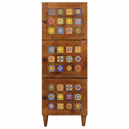 Skåp med lagring Valnöt 40 x 33 x 110 cm Massivt mangoträ
