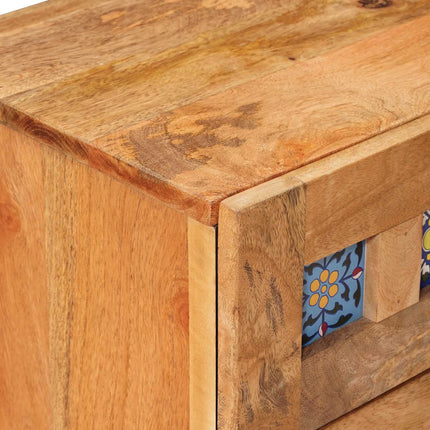 Nattduksbord 2 pcs Naturfärg 40 x 33 x 46 cm Massivt mangoträ