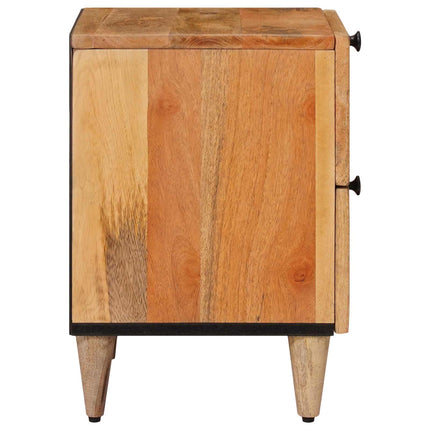 Nattduksbord 2 st Naturfärg 40 x 33 x 46 cm Massivt mangoträ