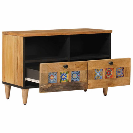 TV-skåp med låda Naturfärg 70 x 33 x 46 cm Massivt mangoträ