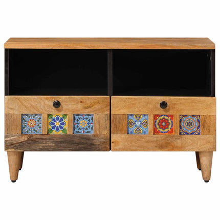 TV-skåp med låda Naturfärg 70 x 33 x 46 cm Massivt mangoträ