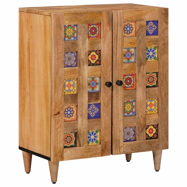 Sideboard 60 x 33 x 75 cm Massivt mangoträ Naturfärg
