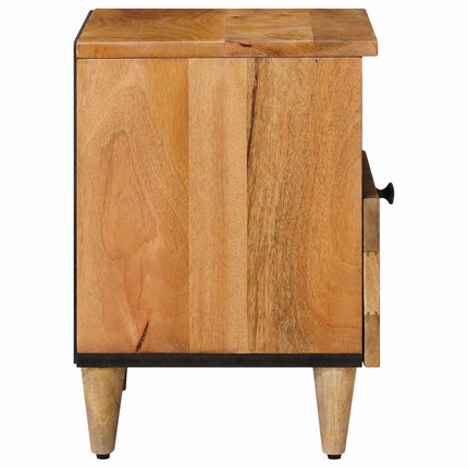 Nattduksbord 2 pcs Naturfärg 40 x 33 x 46 cm Massivt mangoträ