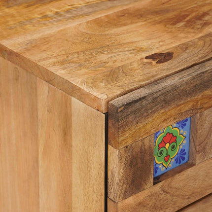 Nattduksbord Naturfärg 50 x 33 x 62 cm Massivt mangoträ