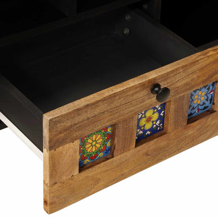 TV-skåp med låda Naturfärg 100 x 33 x 46 cm Massivt mangoträ