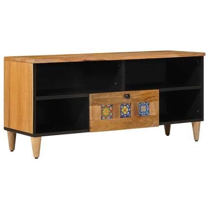 TV-skåp med låda Naturfärg 100 x 33 x 46 cm Massivt mangoträ