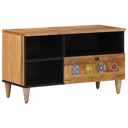 TV-skåp med låda Naturfärg 80 x 33 x 46 cm Massivt mangoträ