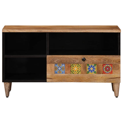 TV-skåp med låda Naturfärg 80 x 33 x 46 cm Massivt mangoträ