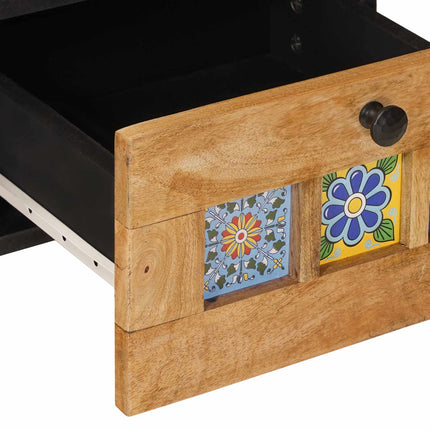 TV-skåp med låda Naturfärg 100 x 33 x 46 cm Massivt mangoträ
