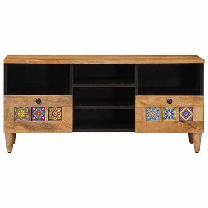 TV-skåp med låda Naturfärg 100 x 33 x 46 cm Massivt mangoträ