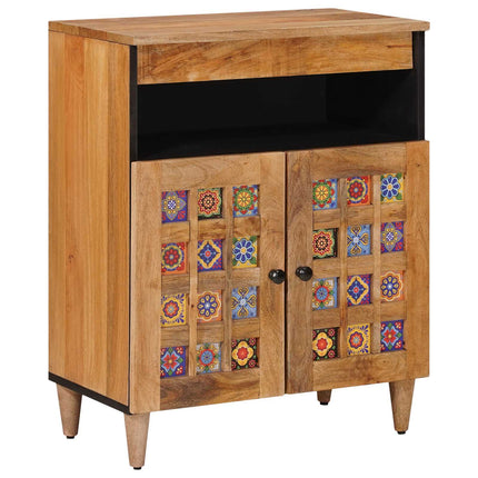 Sideboard med dörr Naturfärg 60 x 33,5 x 75 cm Massivt mangoträ